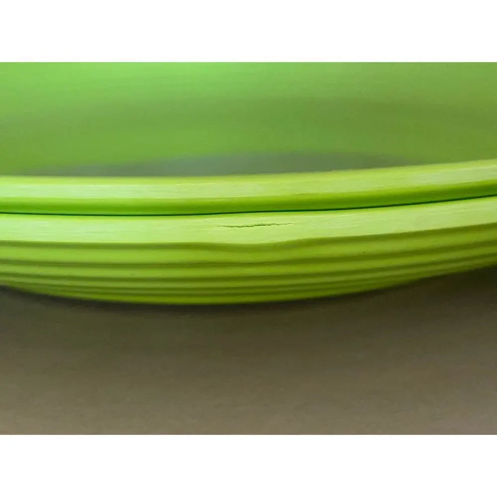 Set of 2 Melange Lime Green 11” Coupe Ribbed 100% Melamine Plates - Shatterproof